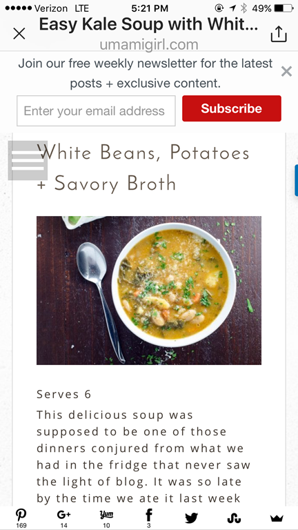 Potato Soup with White Beans and Kale | My Bizzy Kitchen